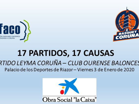 AFACO será la homenajeada en el “17 partidos, 17 causas”  del derbi ante el Club Ourense Baloncesto